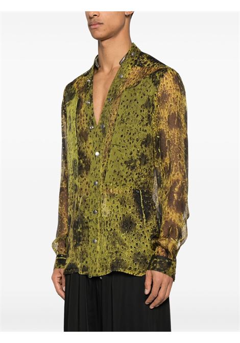 camicia larry fogpocket uomo verde RICK OWENS | RU01E5287 SP13209